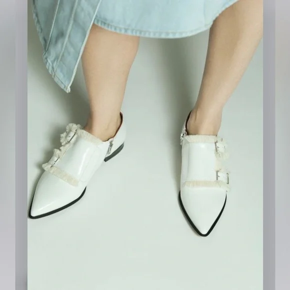 Acne Masca Double Monkstrap Fringe Oxfords Flats & Loafers